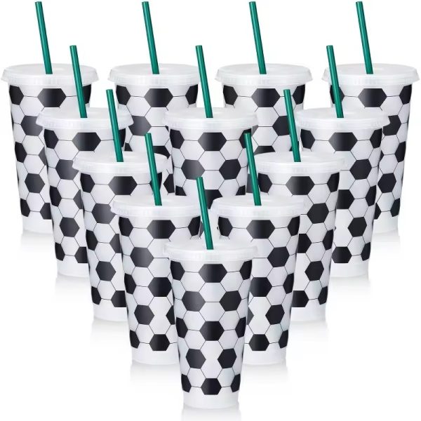 24oz Plastic Soccer Cups Reusable Tumbler