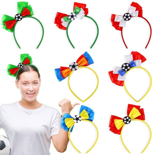 2026 Cup World Football Flag Color Bow Headband