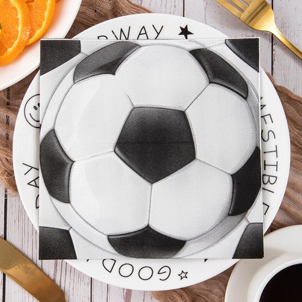 Custom Disposable 33x33cm Football Printing Paper Napkin