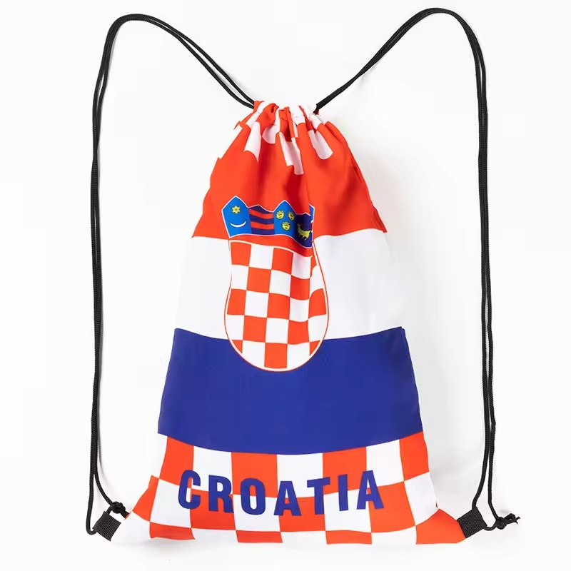 Custom Flag Sublimation Waterproof Drawstring Backpack